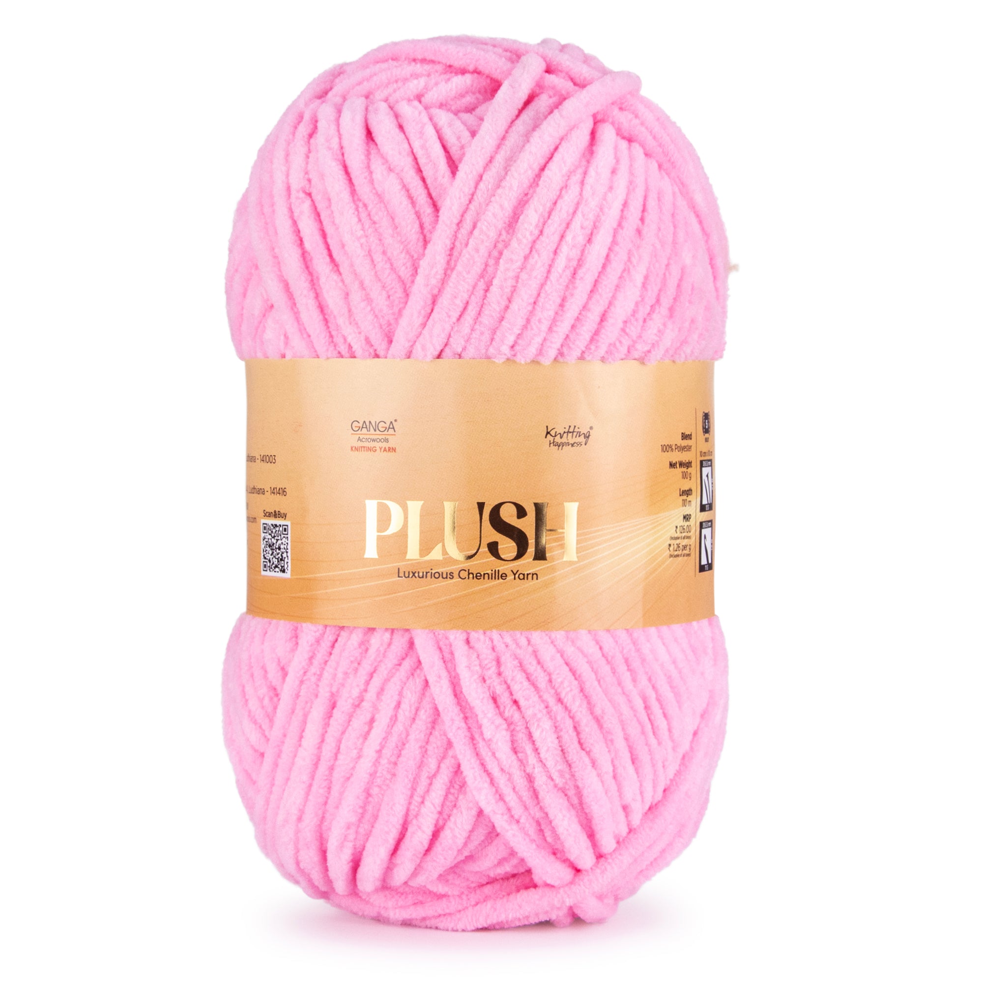 Plush Luxurious Chenille Yarn Pack of 2 balls (100 g * 2 = 200 g)