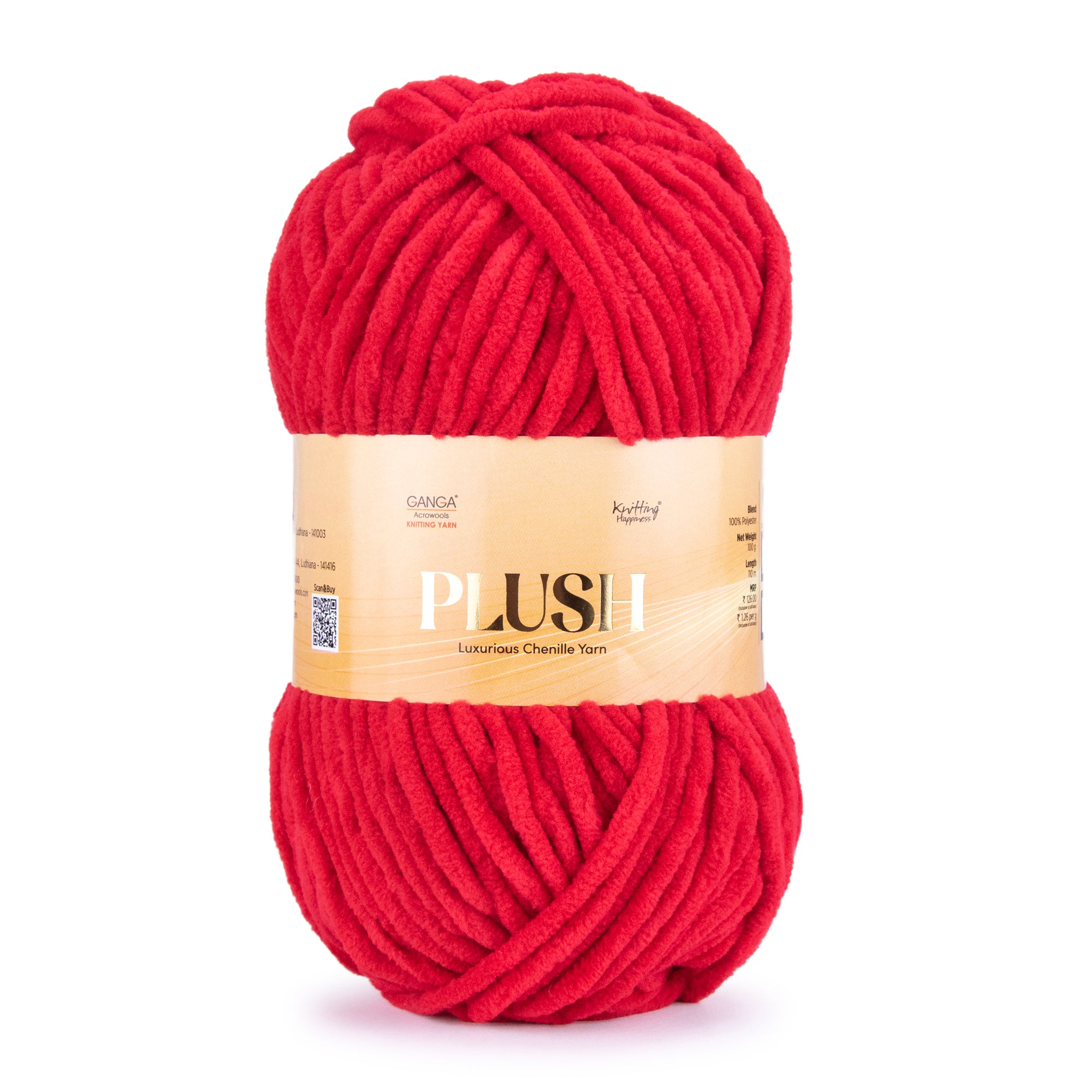 Plush Luxurious Chenille Yarn Pack of 2 balls (100 g * 2 = 200 g)
