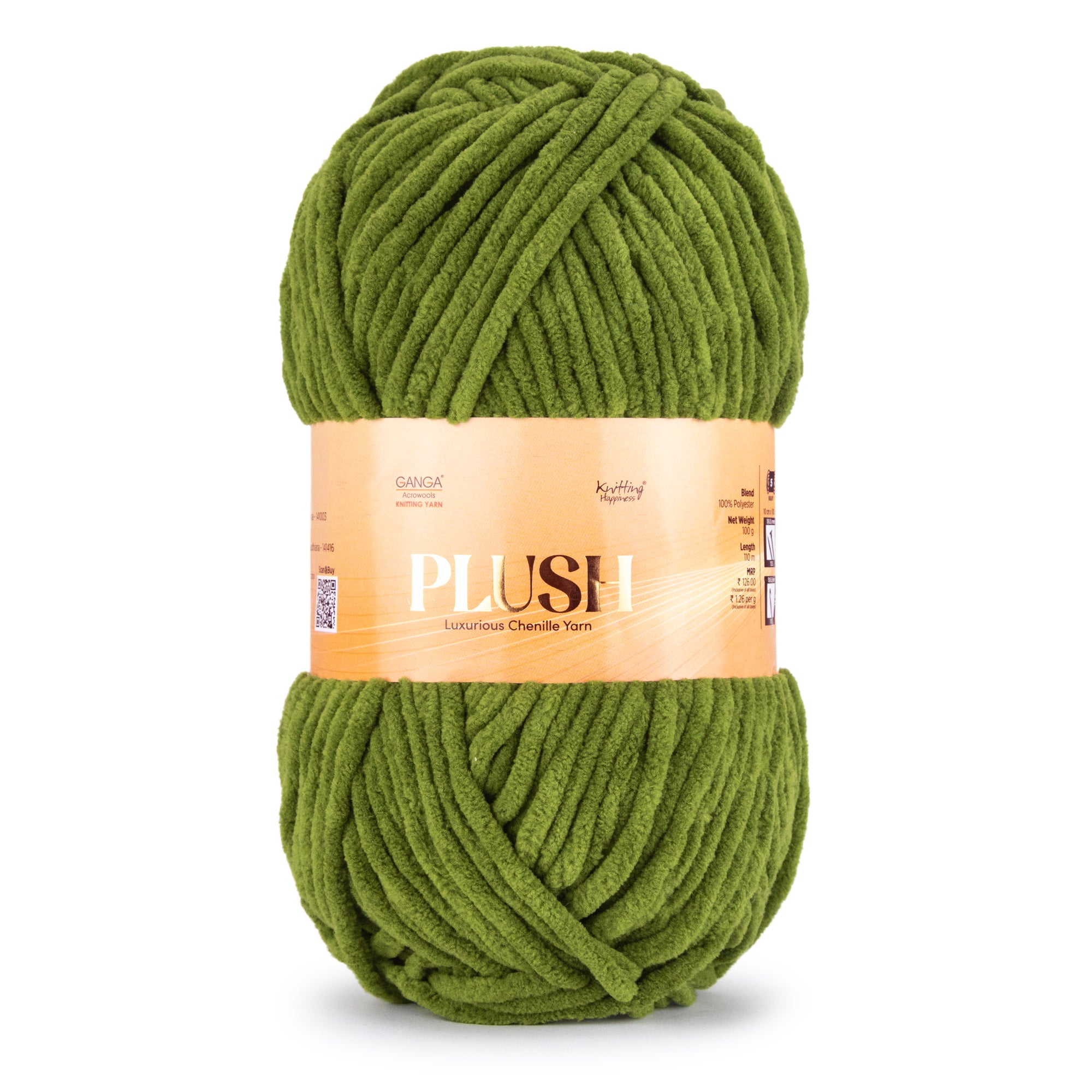 Plush Luxurious Chenille Yarn Pack of 2 balls (100 g * 2 = 200 g)